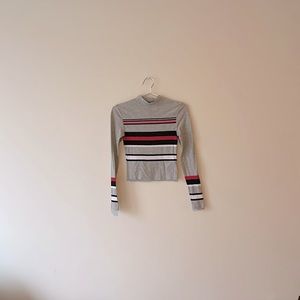🍉 10 for $15 🍉 mock long sleeve turtleneck light weight stripped cropped